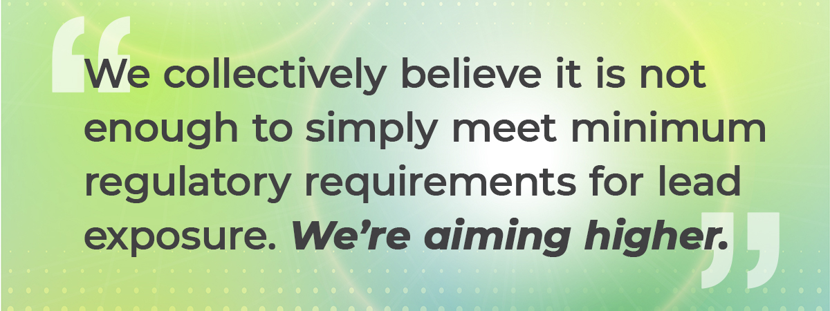 Quote on aiming higher to keep employees safe