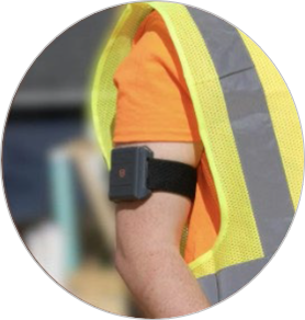 Arm band to detect employee heat stress.