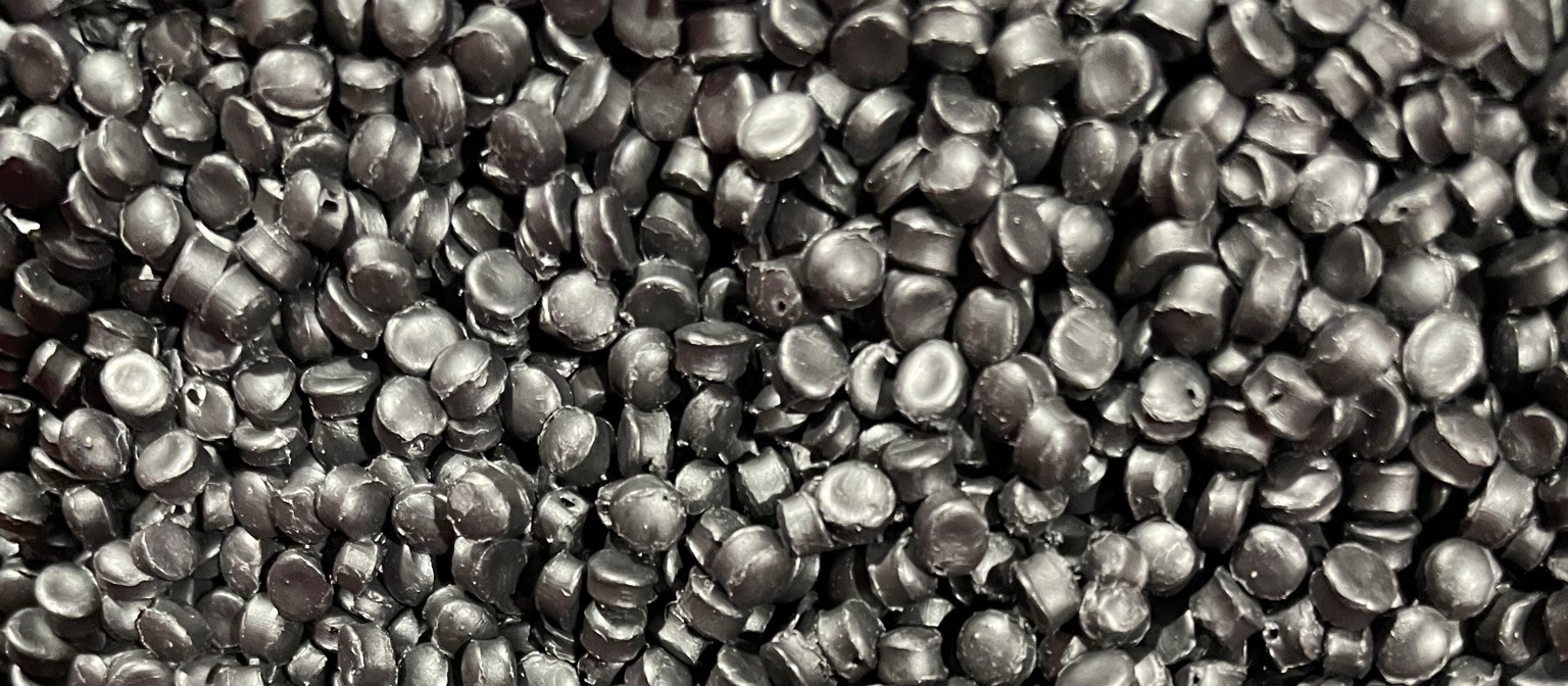 Recycled polypropylene pellets.