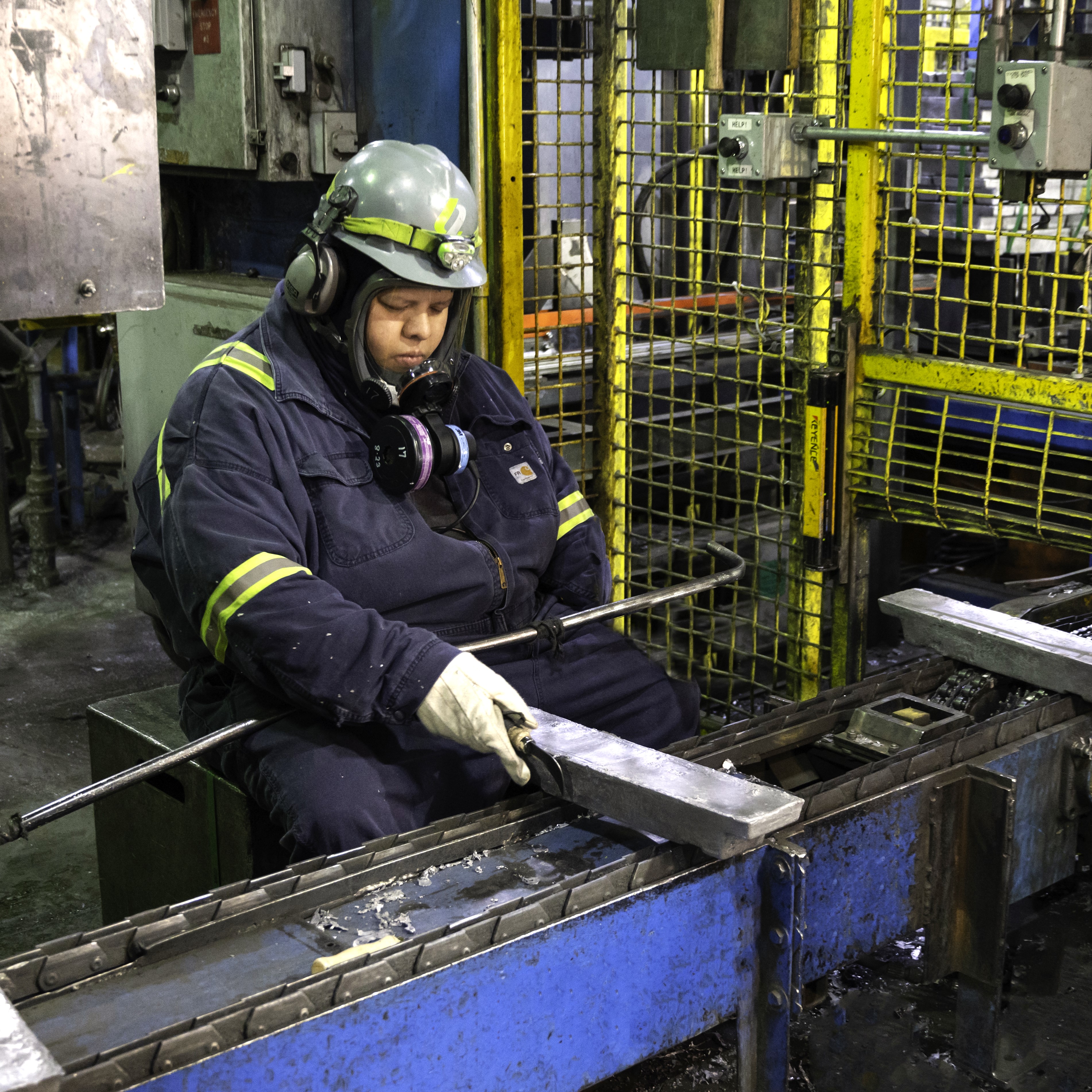 Plant operations employee for lead battery recycling facility.