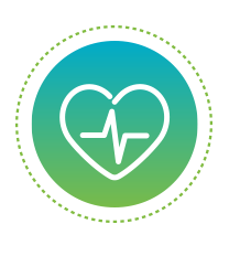 Graphic of a heart with a pulse in it for employee safety and health monitoring.
