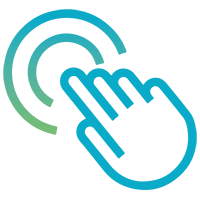 Employee health and safety hands-on icon.