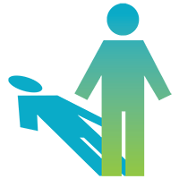 Employee health and safety shadowing icon.