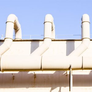 Lead battery recycling facility baghouse that control emissions for environmental health.