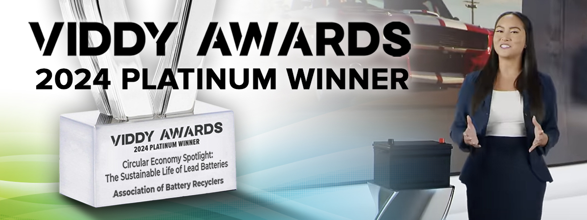 Platinum Viddy Award statue with clip from the award-winning Circular Economy Snapshot video from ABR.